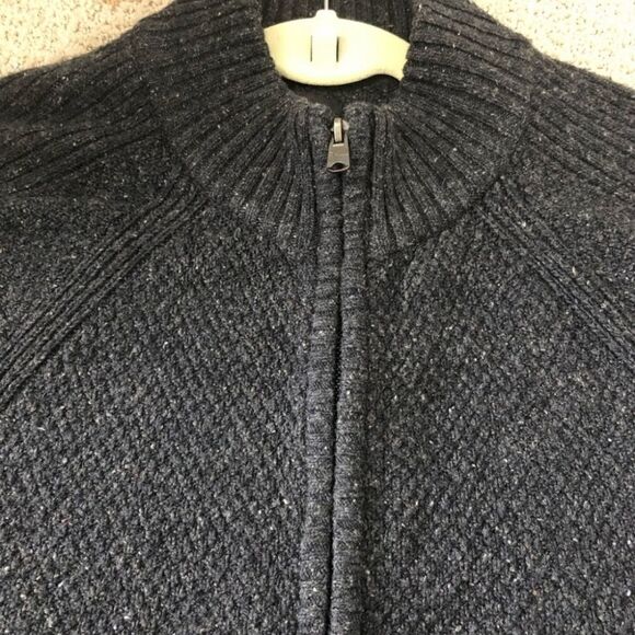 Marc Anthony M Zip Up Heather Gray WOOL Blend Knitted Pockets Men's Sweater - Picture 12 of 12